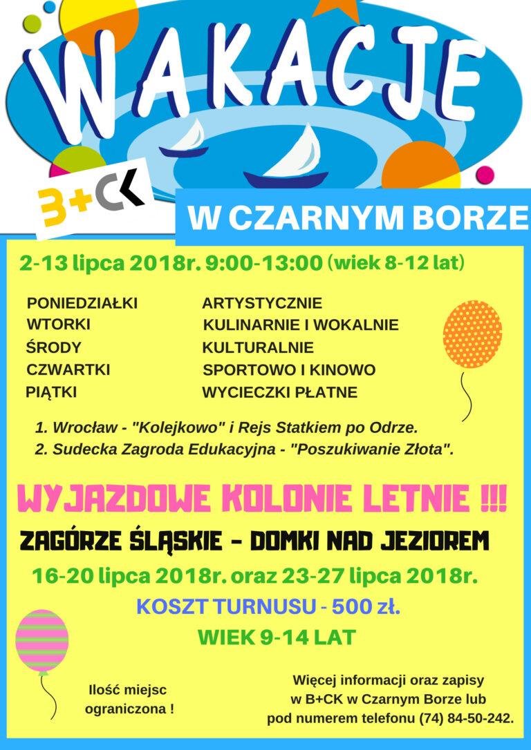 WAKACJE W B+CK. ZAPRASZAMY!!!