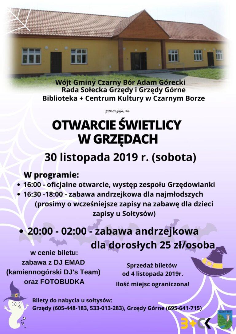 OTWARCIE ŚWIETLICY W GRZĘDACH I ZABAWA ANDRZEJKOWA