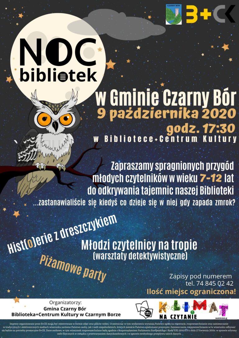 Noc Bibliotek w Gminie Czarny Bór. Zapraszamy dzieci 9 października na godz.17:30