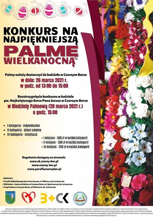 Plakat konkurs na najpiękniejszą palmę wielkanocną.