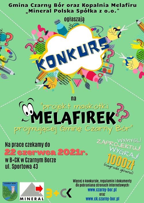 Plakat dotyczący konkursu na maskotkę promującą Gminę Czarny Bór