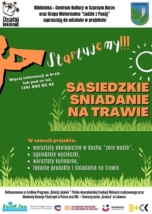 Plakat do projektu "Sąsiedzkie śniadanie na trawie"
