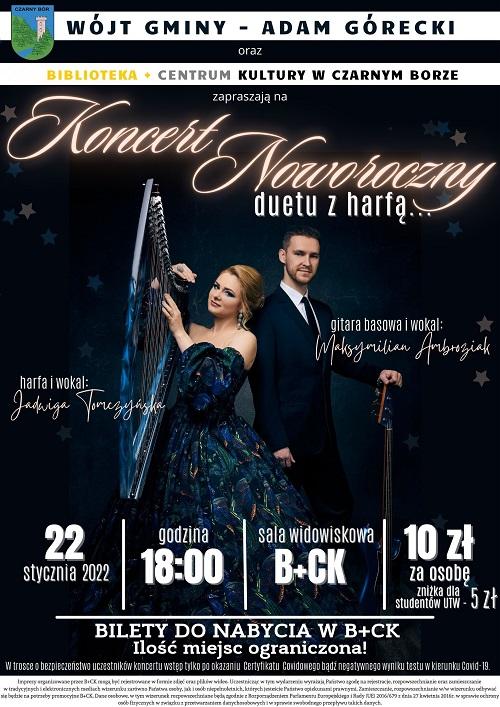Plakat na Koncert Noworoczny 2022 w B+CK
