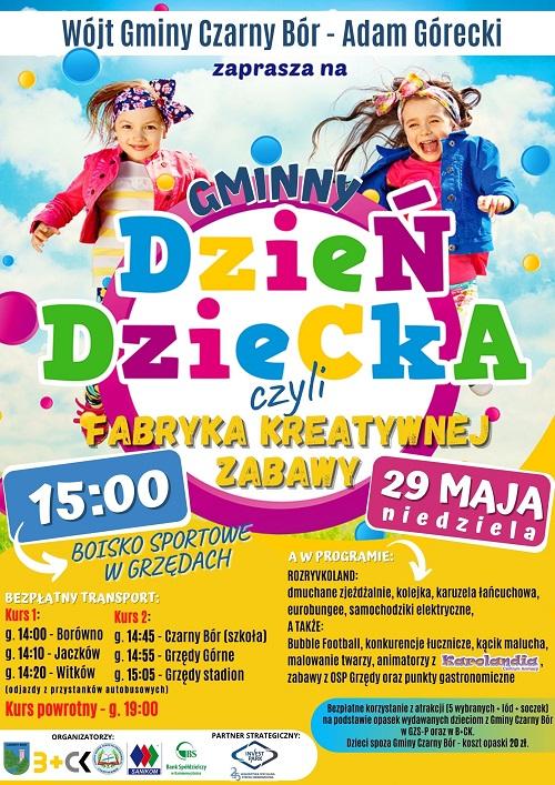 Plakat na dzień Dziecka w Gminie Czarny Bór