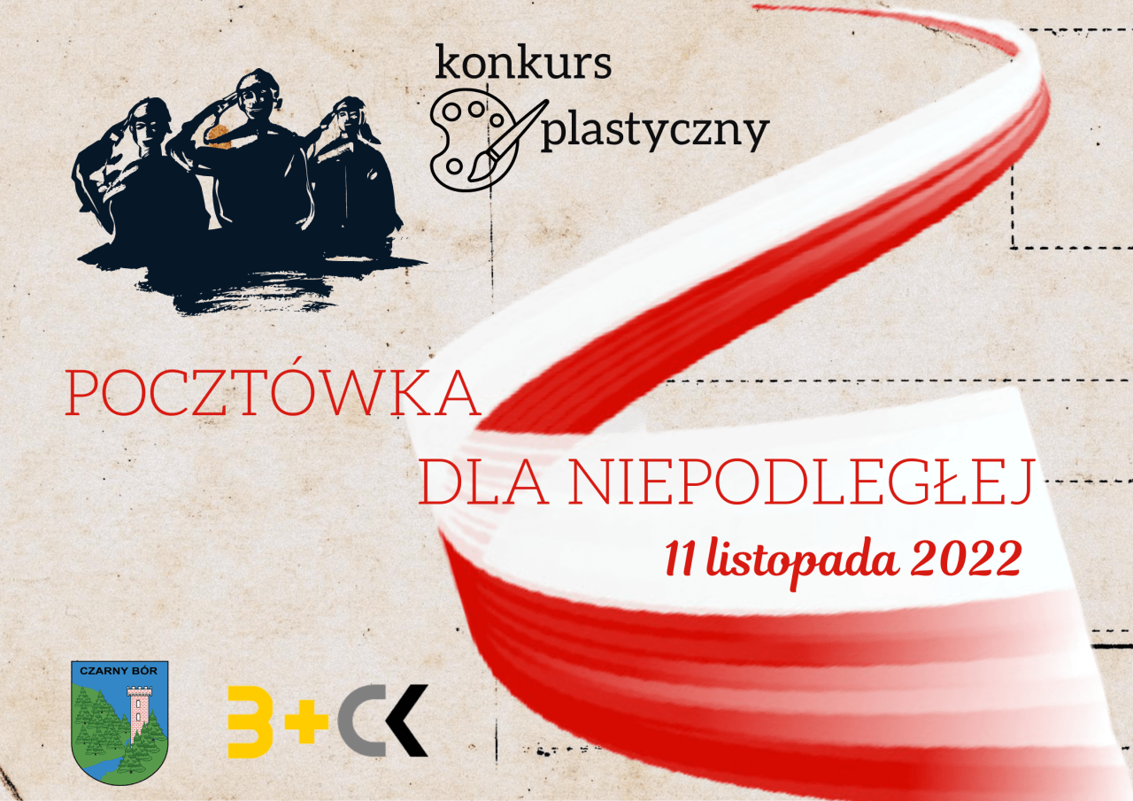 Plakat na konkur plastyczny "Pocztówka dla Niepodległej"