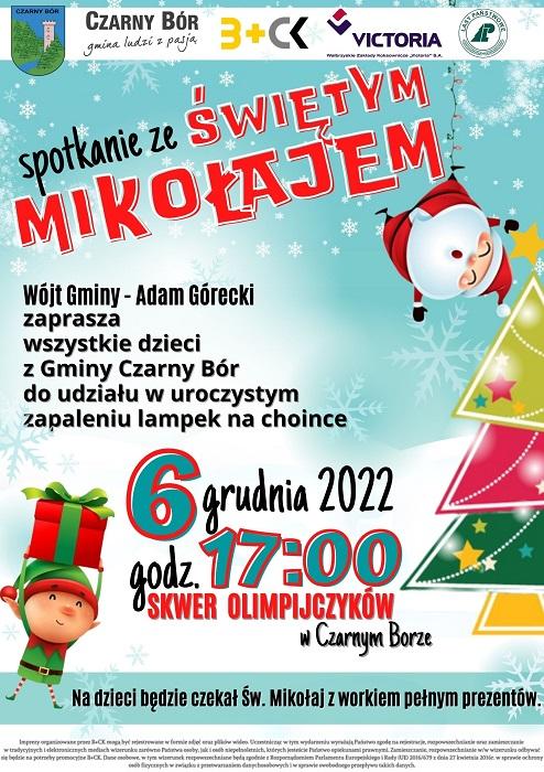 plakat promujący Św. Mikołaja w Gminie Czarny Bór