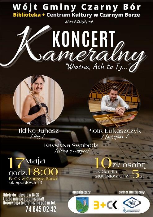 Plakat promujący Koncert Kameralny w B+CK w Czarnym Borze