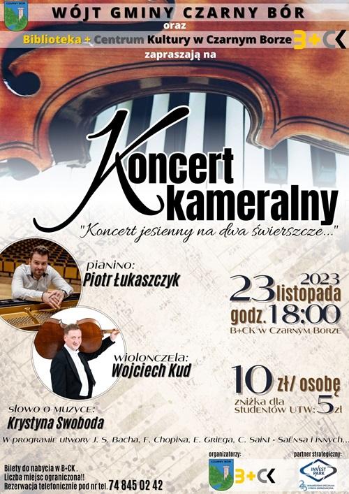 Plakat promujący koncert kameralny w B+CK