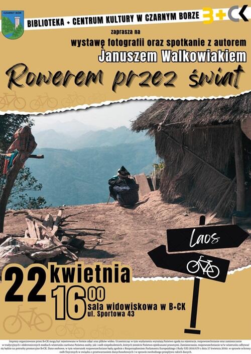 Plakat promujący wystawę zdjęć Janusza Walkowiaka