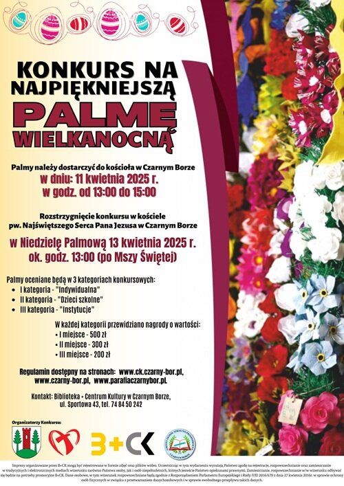 Plakat promujący konkurs na najpiękniejszą palmę wielkanocną 2025