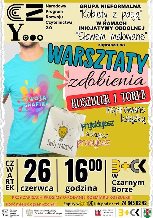 Plakat promujący warsztaty grupy nieformalnej Kobiety z Pasją z inicjatyw oddolnych