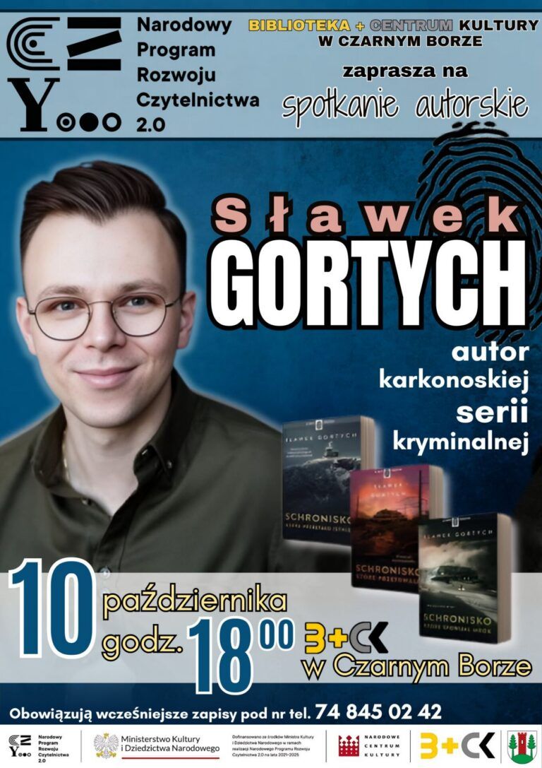 plakta spotkanie autorskie - Słąwek Gortych w piątek 10.10.2025 o godz.18.00