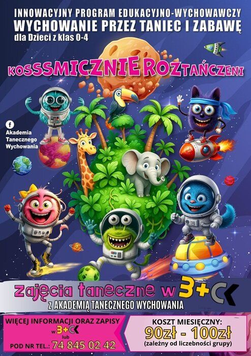 Plakat promujący zajęcia taneczne w B+CK